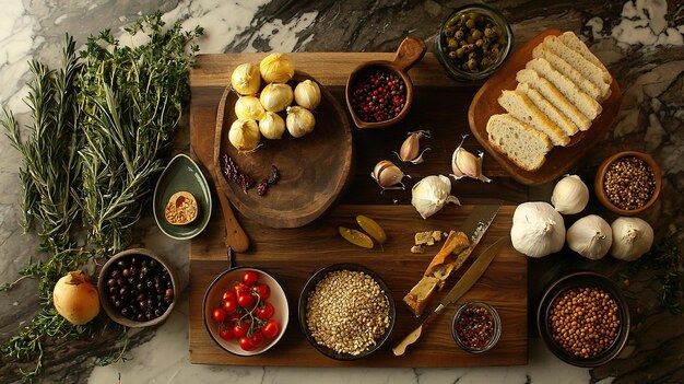 mix ingrediencií na stole